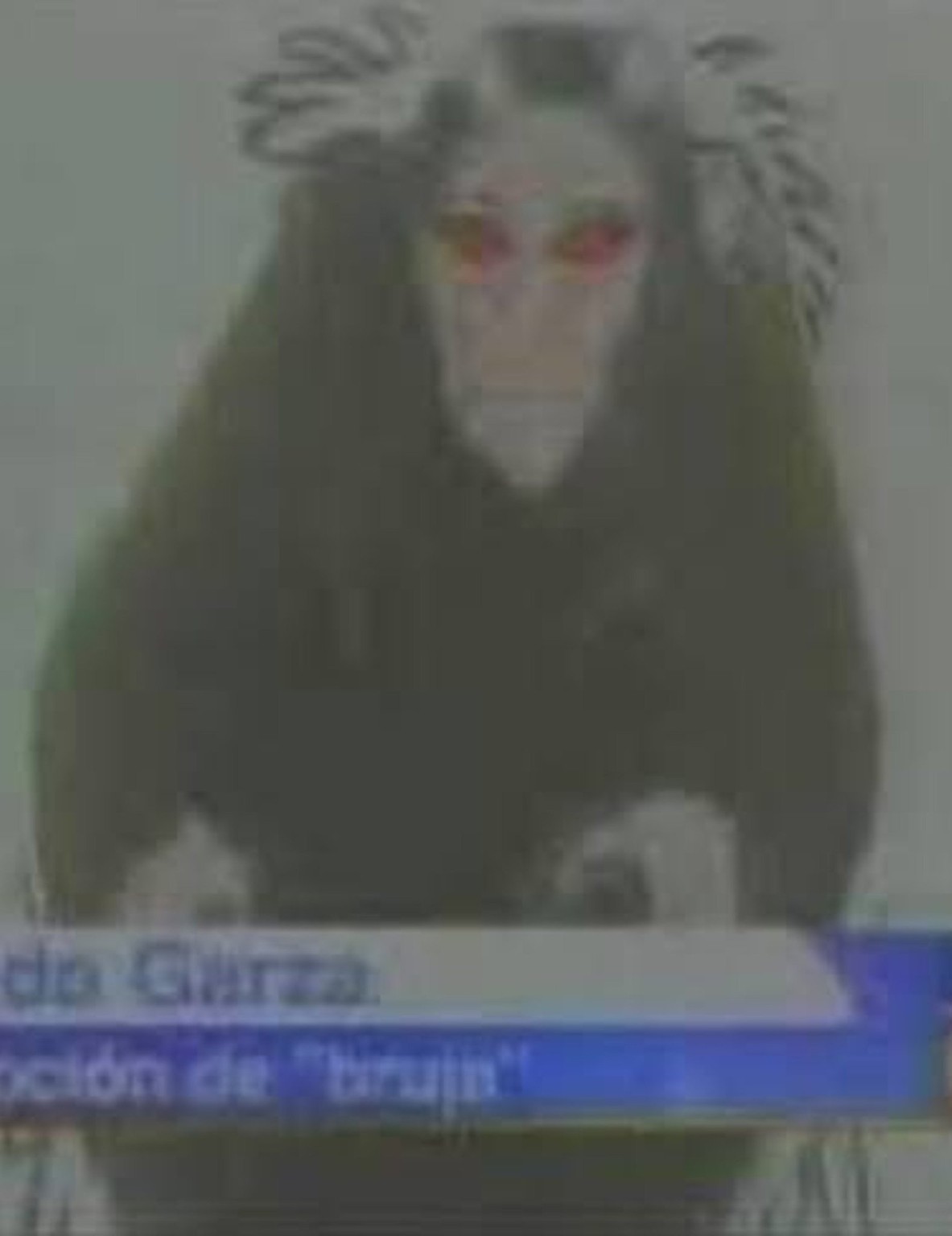 Captura antigua de televisión con una representación de la figura descrita como la Bruja de Guadalupe